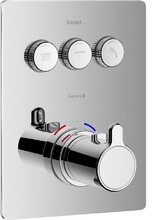 Термостат для ванни Imprese Smart Click ZMK101901235, прихований монтаж, 3 режими, прямокутна накладка, хром