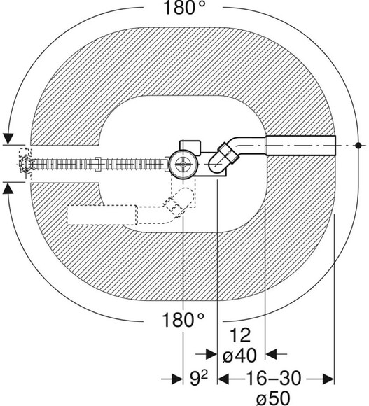 Сифон для ванны Geberit удлиненный, с поворотным механизмом (150.525.21.6) изображение 3