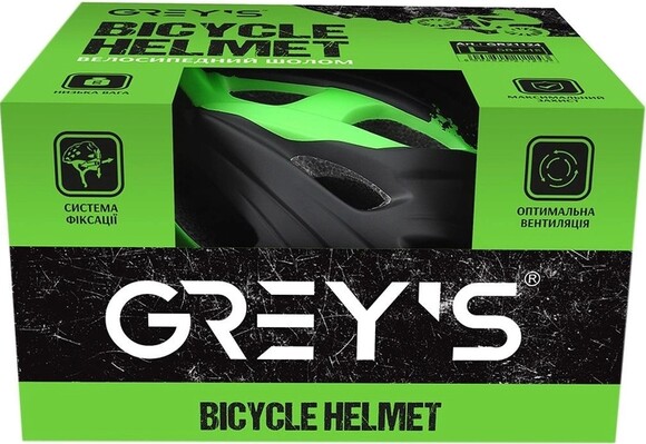 Велосипедный шлем Grey's, L, черно-зеленый, матовый (GR21124) изображение 2