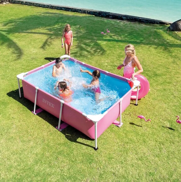 Прямокутний каркасний басейн INTEX, 220х150х60 см, рожевий (28266) фото 3