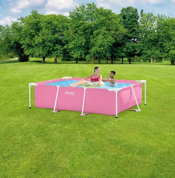 Прямокутний каркасний басейн INTEX, 220х150х60 см, рожевий (28266) фото 2