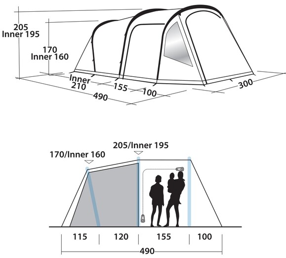 Палатка Easy Camp Base Air 500 Aqua Stone (928288) изображение 9