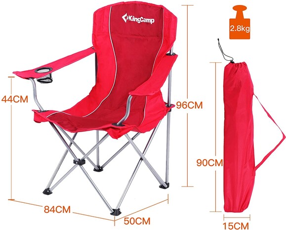 Розкладний стілець KingCamp Arms Chairin Steel Red (KC3818 Red) фото 2