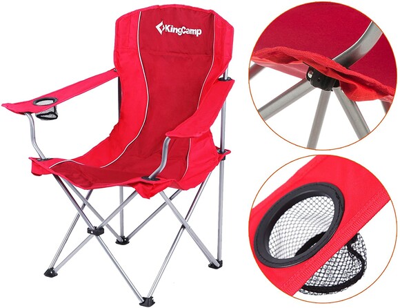 Розкладний стілець KingCamp Arms Chairin Steel Red (KC3818 Red) фото 3
