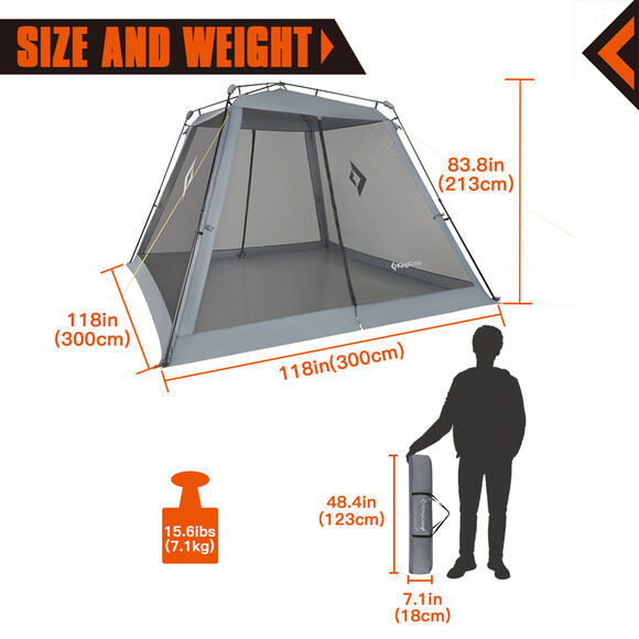 Тент-шатер KingCamp Camp King Cool (KT8108) Black/Dark Grey изображение 6