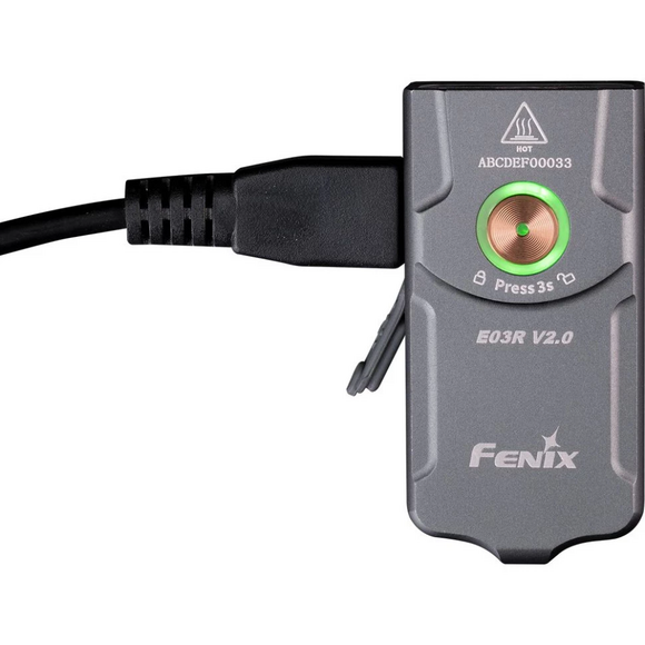 Фонарь наключный Fenix E03R V2.0, серый изображение 4