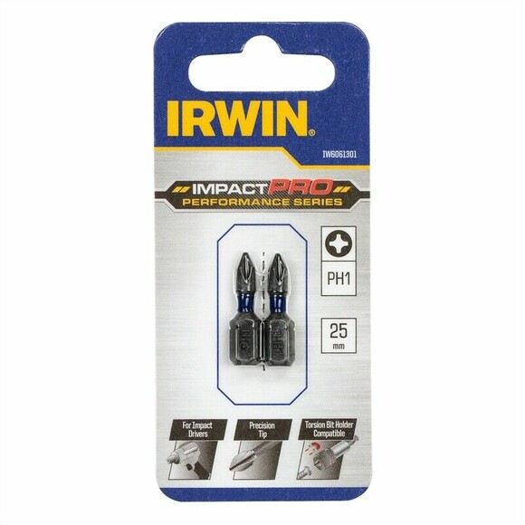 Биты Irwin Impact Pro Perf 25мм PH1 2шт (IW6061301)