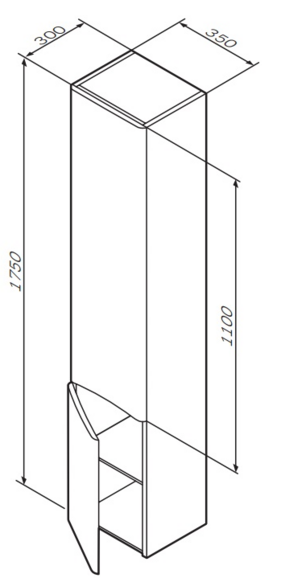Шкаф-пенал подвесной AM.PM Like, левый, 35 см, M80CHL0366WG38 изображение 5