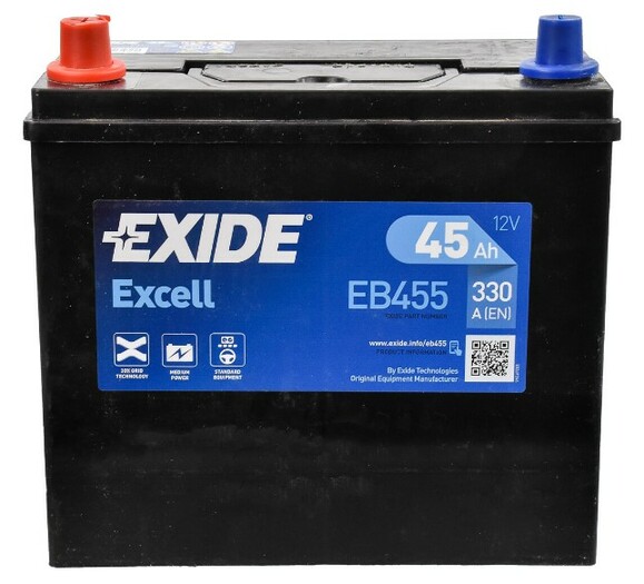 Аккумулятор EXIDE EB455 Excell, 45Ah/330A изображение 3