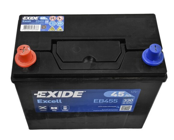 Акумулятор EXIDE EB455 Excell, 45Ah/330A фото 2