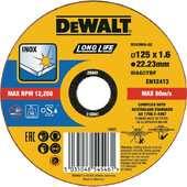 Диск відрізний DeWALT Long Life INOX 125х1.6х22.23 мм по нержавіючої сталі (DT43906)