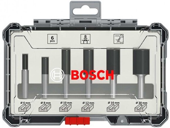 Набор пазовых фрез Bosch с хвостовиком 8 мм, 6 шт. (2607017466) изображение 2