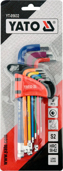 Шестигранні ключі Yato М1.5х10 мм, з кулею (YT-05632) фото 3
