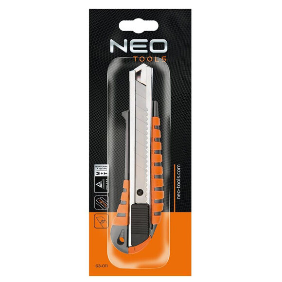 Нож с отламывающимся лезвием Neo Tools 18 мм (63-011) изображение 3