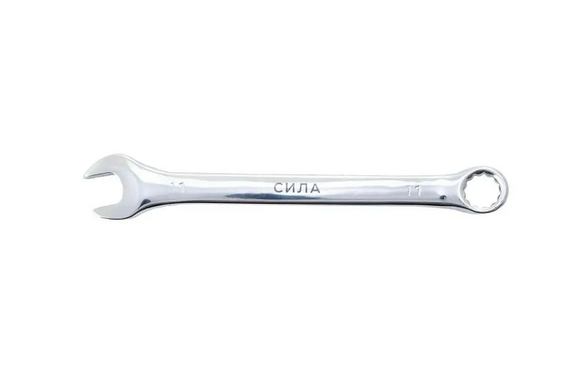 Ключ рожково-накидной полированный CrV 11 мм СИЛА 201061