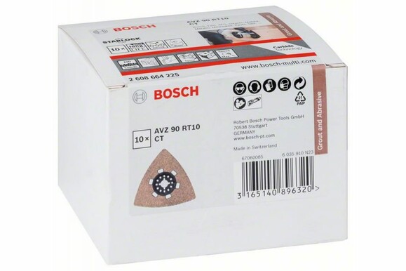 Шлифпластина Bosch Carbide AVZ 90 RT10 90 мм, P100, 10 шт. (2608664225) изображение 2