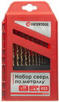 Набор сверл по металлу INTERTOOL, DIN338 HSS, 19 шт (1 - 10 мм), покрытие Ti (SD-0019)