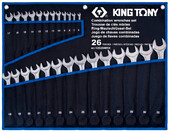 Набір ключів KING TONY TREOTON 26 одиниць, 6-32 мм, супер-легкі (12D26MRN)
