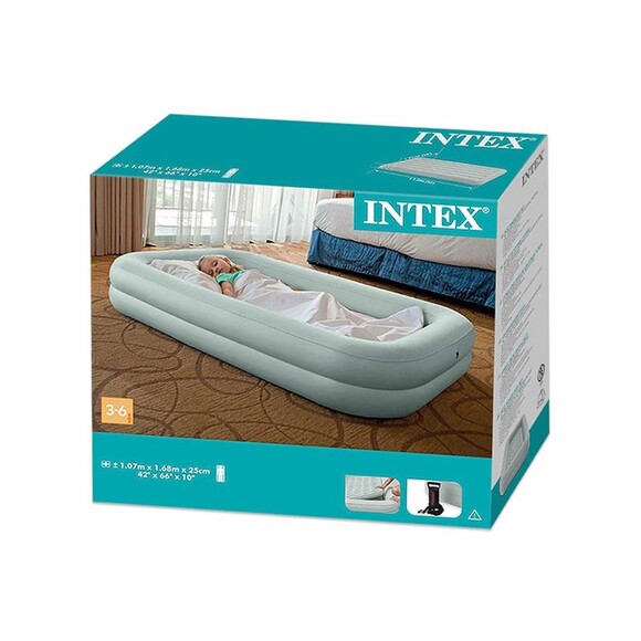 Детский надувной матрас Intex 107x168x25см Kidz Travel + ручной насос (66810) изображение 5