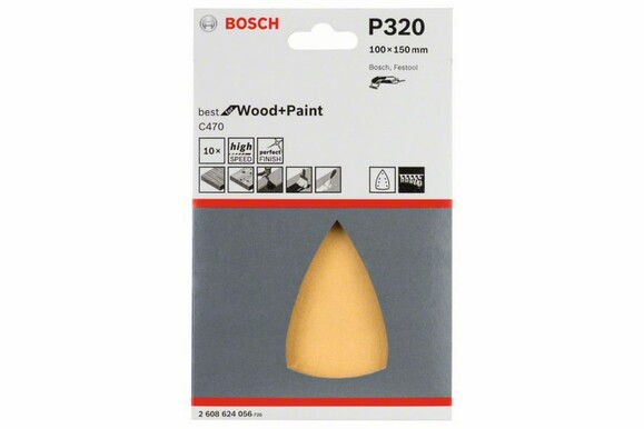 Шлифлист Bosch Expert for Wood and Paint C470, 100х150 мм, K320, 10 шт. (2608624056) изображение 2
