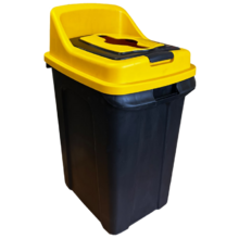 Сортировочный мусорный бак PLANET Re-Cycler 50 л, черно-желтый