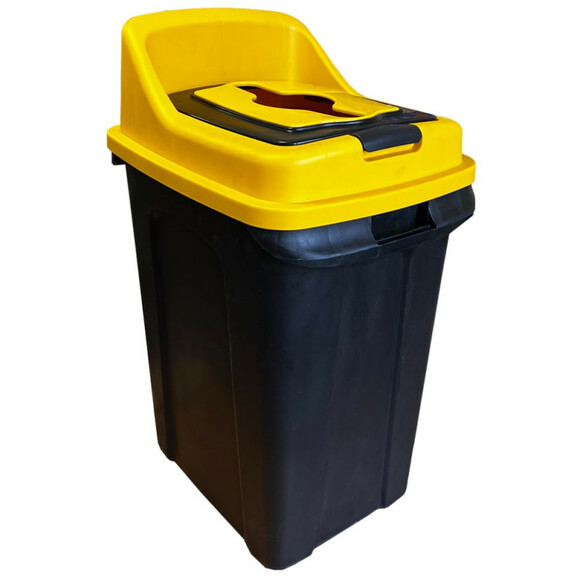 Сортировочный мусорный бак PLANET Re-Cycler 50 л, черно-желтый изображение 4