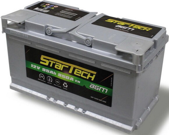 Автомобильный аккумулятор STARTECH SRT 12095 850 AGM, 12 В 95 Ач изображение 2