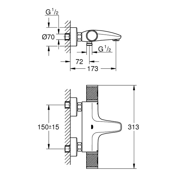 Смеситель термостатический для ванны Grohe QuickFix Precision Feel (34788000) (CV033576) изображение 4
