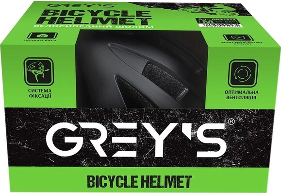 Велосипедный шлем Grey's, с мигалкой, L, черный, матовый (GR21214) изображение 2