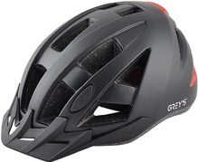 Велосипедный шлем Grey's, с мигалкой, L, черный, матовый (GR21214)