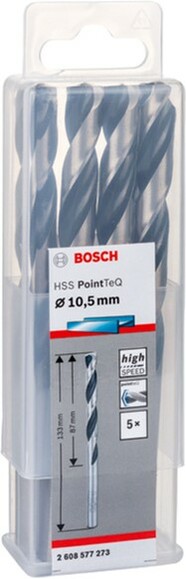 Сверло Bosch 5 HSS PointTeQ 10.5 мм, 5 шт (2608577273)