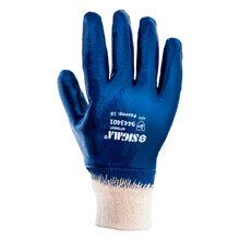 Перчатки трикотажные Sigma с полным нитриловым покрытием синие манжет р10 (9443401)