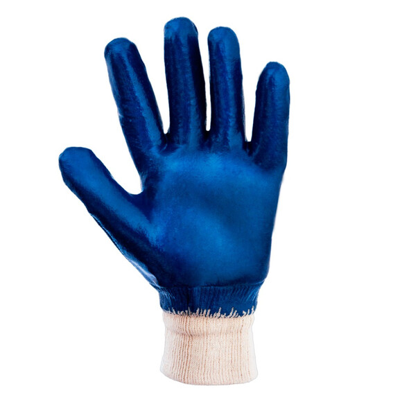 Рукавиці трикотажні Sigma з повним нітриловим покриттям сині манжет р10 (9443401) фото 2
