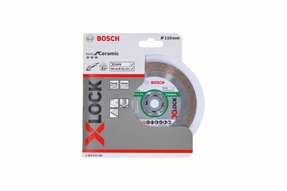 Алмазний диск Bosch X-LOCK Best for Ceramic 110x22.23x1.8x10 мм (2608615162) фото 3