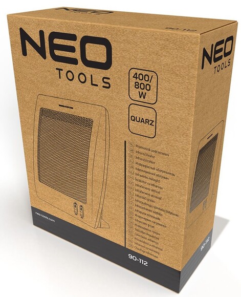 Инфракрасный обогреватель Neo Tools, 800Вт, кварцевый нагрев. элемент, белый (90-112) изображение 7