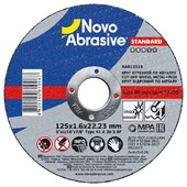 Диск отрезной по металлу NovoAbrasive STANDARD 41 14А, 125х1.6х22.23 мм (NAB12516)