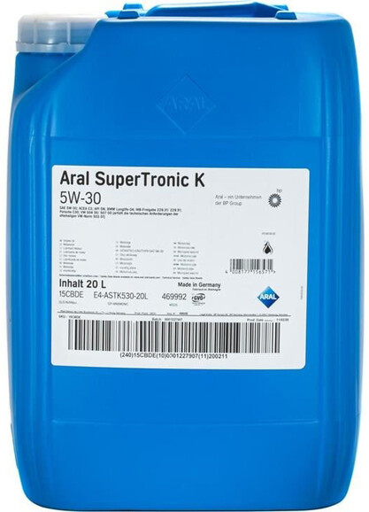 Моторное масло Aral SuperTronic K, 5W-30, 20 л (15DBC5)