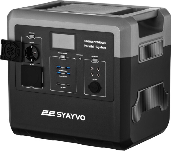 Портативная электростанция 2Е Syayvo 2400 Вт, 2560 Вт/ч, WiFi/BT, параллельное подключение, быстрая зарядка (2E-PPS24256) изображение 6