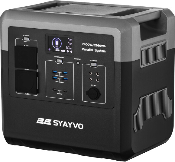 Портативна електростанція 2Е Syayvo 2400 Вт, 2560 Вт/рік, WiFi/BT, паралельне підключення, швидка зарядка фото 7