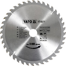 Диск пильний YATO по дереву 250х30х3.2х2.2 мм, 40 зубців (YT-6071)