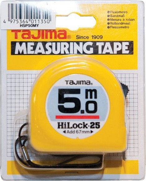 Рулетка универсальная TAJIMA HI LOCK 5мx25мм (H5P50MY) изображение 2