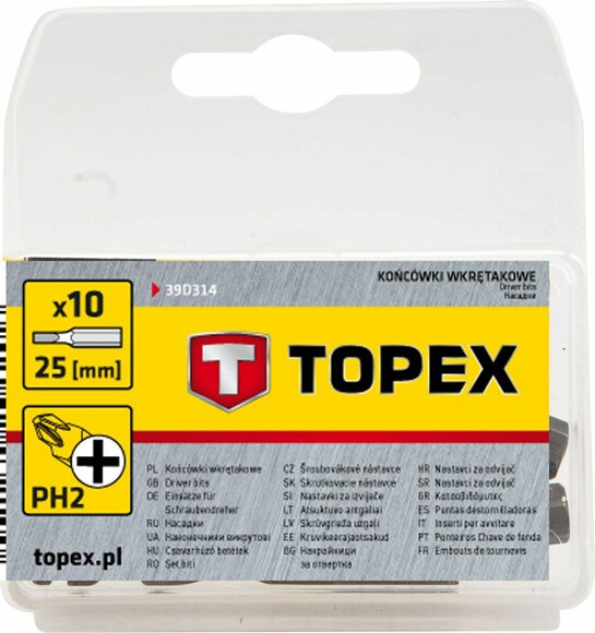 Біти TOPEX PH2х25 мм, 10 шт. (39D314) фото 2