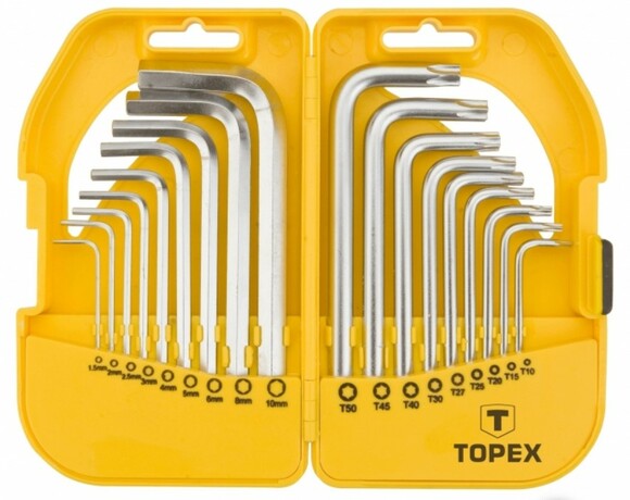 Ключи шестигранные, 18 шт. TOPEX (35D952)