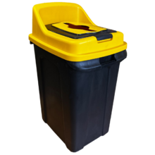Сортировочный мусорный бак PLANET Re-Cycler 70 л, черно-желтый
