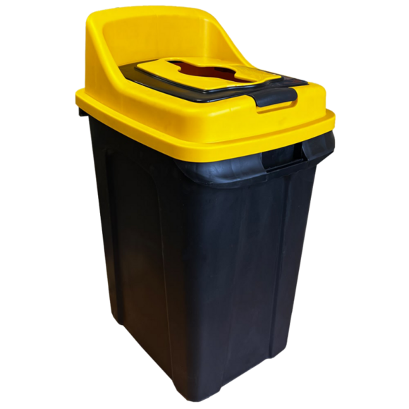 Сортувальний сміттєвий бак PLANET Re-Cycler 70 л, сіро-жовтий