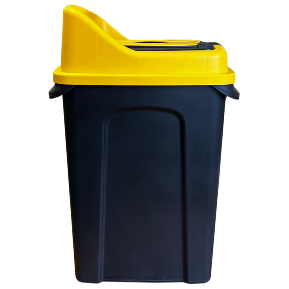 Сортувальний сміттєвий бак PLANET Re-Cycler 70 л, сіро-жовтий фото 4