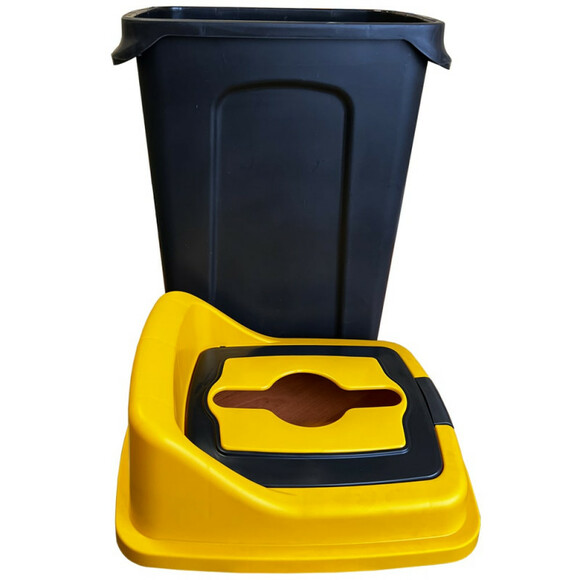 Сортировочный мусорный бак PLANET Re-Cycler 70 л, черно-желтый изображение 5