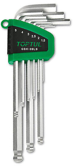 Набір шестигранників TOPTUL 1.5-10 мм, 9 шт. (GSN-09LB)