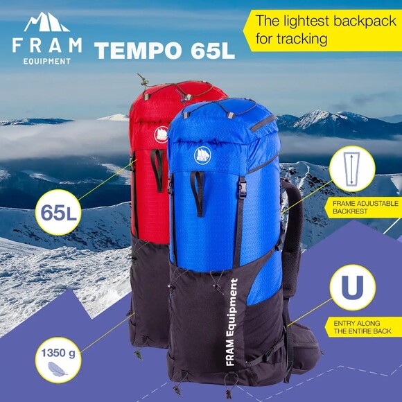 Рюкзак Fram Equipment Tempo 65L (красный) (id_6721) изображение 14