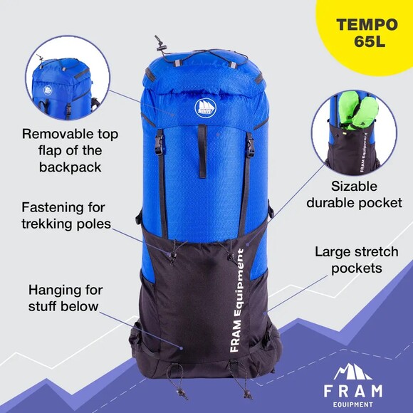 Рюкзак Fram Equipment Tempo 65L (красный) (id_6721) изображение 16